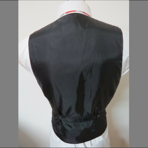 Sz S Blue/Black Plaid Mens Polyester #63H Suit Vest - Picture 2 of 8